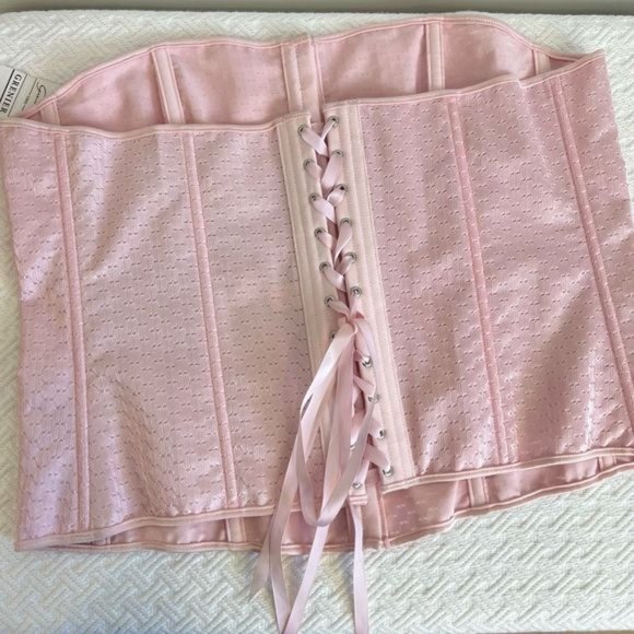 Vintage Pink Lace-Up Shapewear Corset - Picture 1 of 9